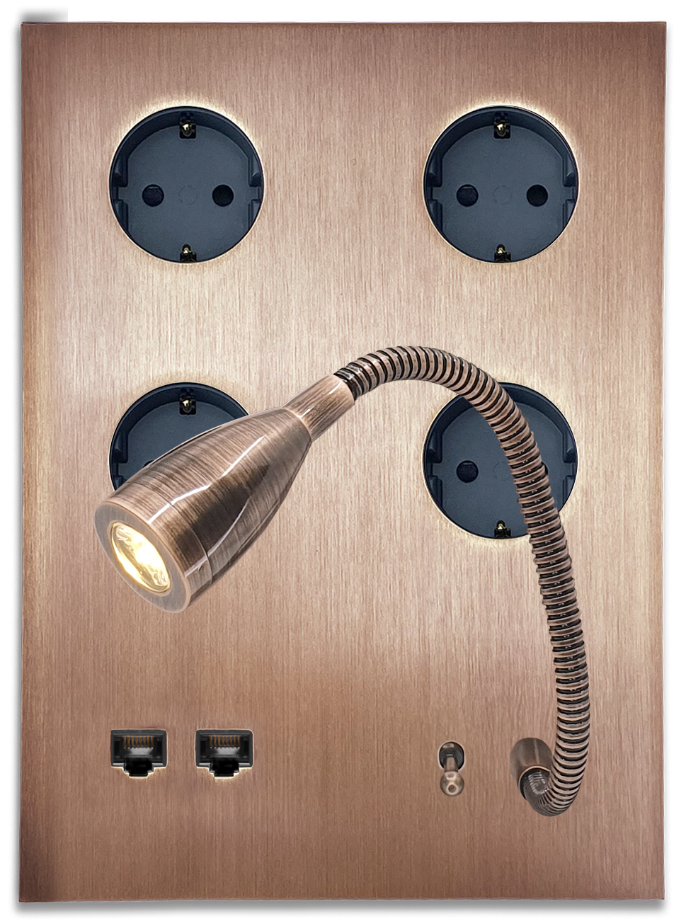 sequare lamp brushed copper 1